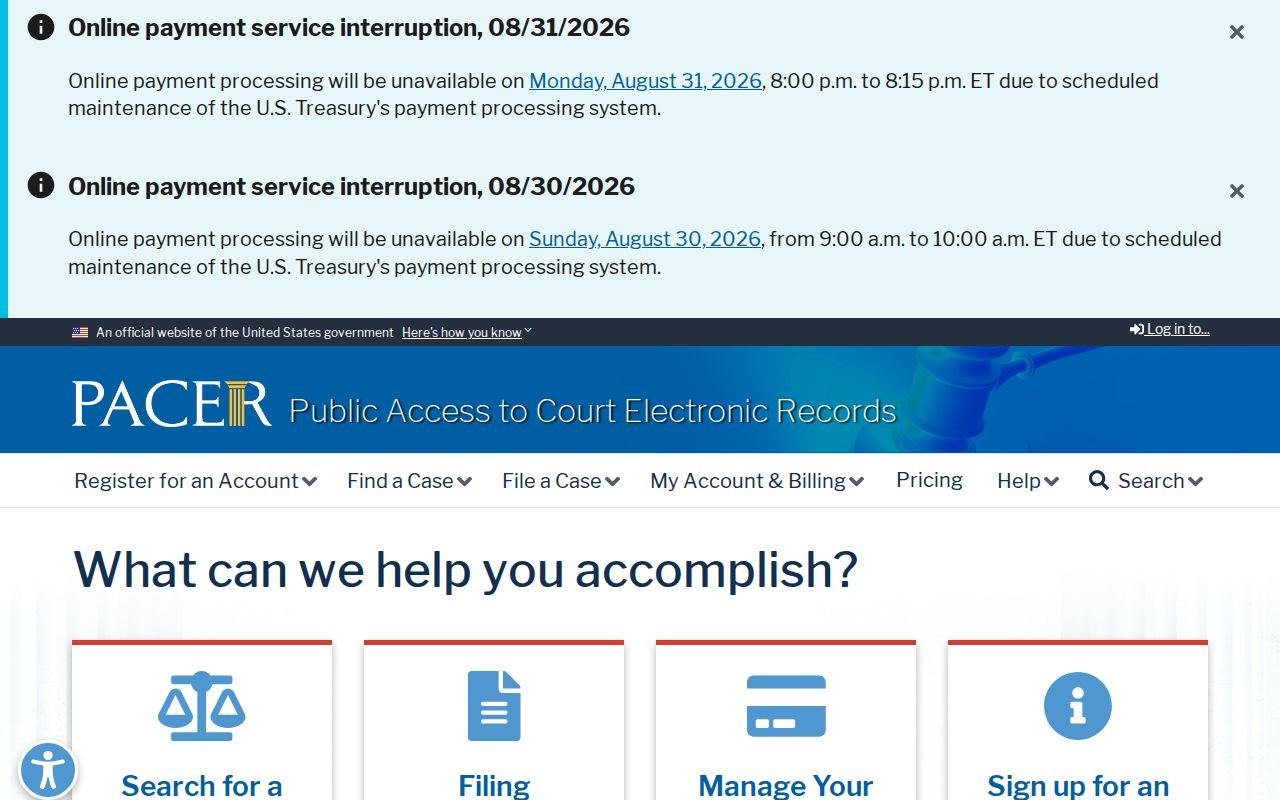 Cape Girardeau County case lookup record source for separate federal court access