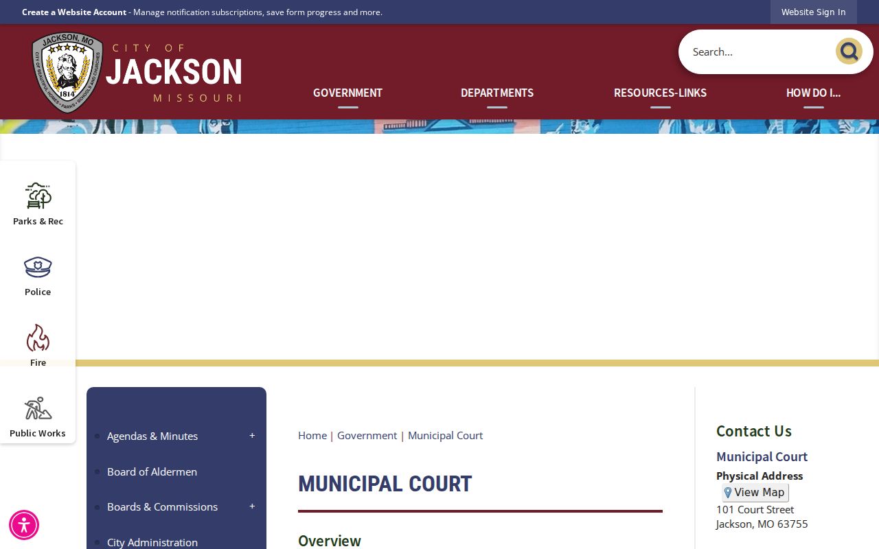 Cape Girardeau County court date channel at Jackson Municipal Court