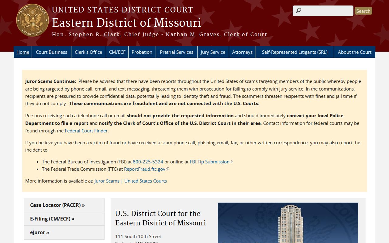 Cape Girardeau County court record search federal district map