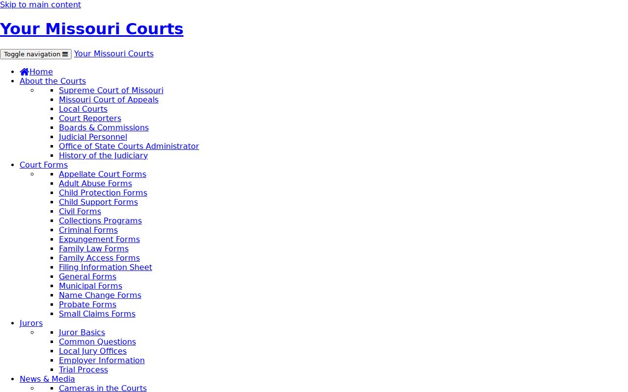 Delta court docket image of Missouri municipal division list