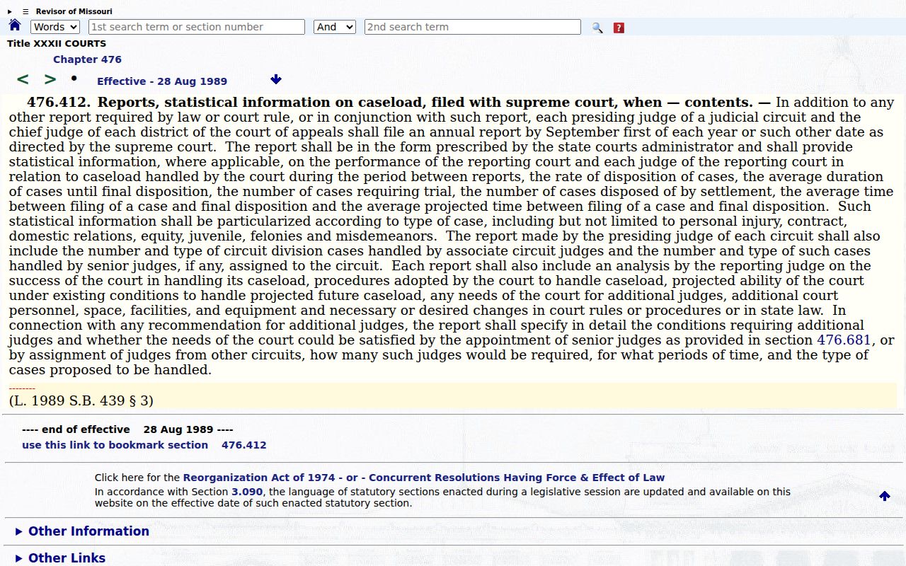 Gordonville court docket image of Missouri judicial reporting statute